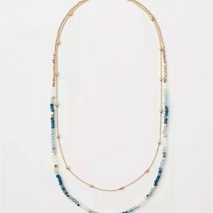 NWT LOFT blue double strand necklace